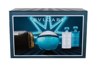 Bvlgari Aqva Pour Homme toaletní voda 100 ml + sprchový gel 75 ml + balzám po holení 75 ml + kosmetická taška