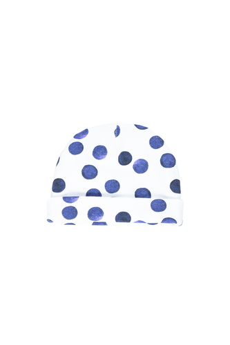 enie baby Dětská čepice s ohybem 9-12m Blue circle enie baby Dětská čepice s ohybem 9-12m Blue circle