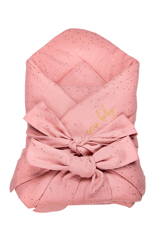 enie baby Mušelínová zavinovačka 80x80cm vínová se zlatými puntíky