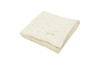 enie baby Mušelínová plenka 70x70cm béžová se zlatými puntíky - 1ks