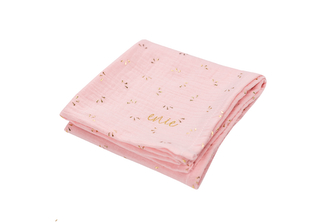 enie baby Mušelínová plenka 70x70cm růžová se zlatými trojúhelníčky - 1ks