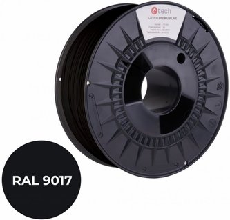 C-TECH tisková struna PREMIUM LINE (filament) , ASA, dopravní černá, RAL9017, 1,75mm, 1kg