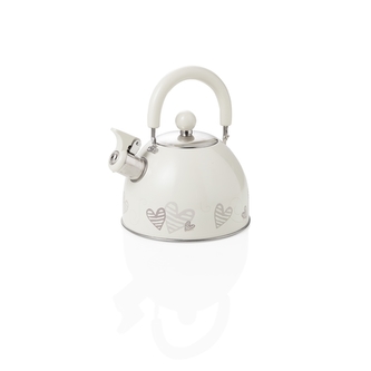 Varná konvice 2 L  s motivem srdíček Batticuore slonová kost BRANDANI Varná konvice 2 L  s motivem srdíček Batticuore slonová kost BRANDANI