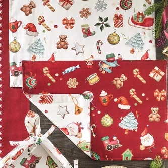 Vánoční bavlněné oboustranné prostírání set 2ks 33 x 48cm CHICCHI E BALOCCHI BRANDANI
