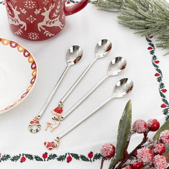 Vánoční sada | BLANE | stříbrné dezertní lžičky | 4 ks | 804934 Homla