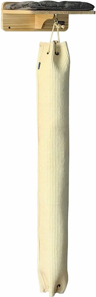 Quapas! Závěsný škrabací vak s odpočívadlem 180x16cm šedá Quapas! Závěsný škrabací vak s odpočívadlem 180x16cm šedá