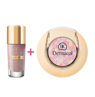 Dermacol Glamour lak na nehty 9 ml + oční stíny 1,8 g 2
