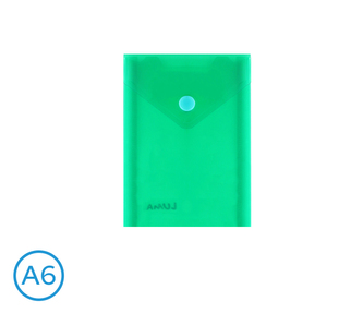 Obal spisový na výšku s klopou a drukem  A6 LUMA, zelená