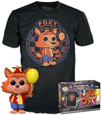 Funko POP! & Tee Box: FNAF - Balloon Foxy (Flocked) (S)