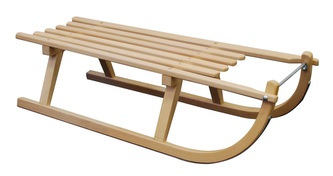 Dřevěné saně SULOV® DAVOS, sedák dřevo, 100cm