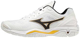 Mizuno WAVE STEALTH V / White / Black / Lemon Chrome Velikost boty: 44.5/10.0