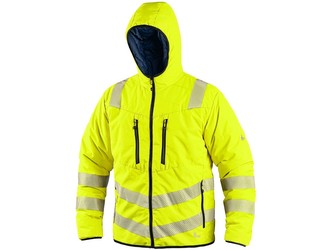 Bunda CXS CHESTER, výstražná, oboustranná, žluto-modrá, vel. 3XL