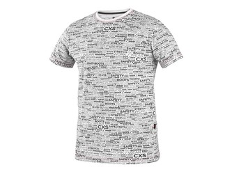 Tričko CXS DARREN, krátký rukáv, potisk CXS logo, bílé, vel. M