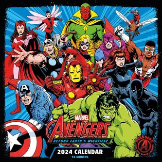 Oficiální nástěnný kalendář 2024|16 měsíců Marvel: Avengers Comics (30,5 x 30,5|61 cm)