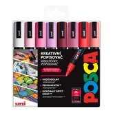Posca sada popisovačů PC-5M - Love 1,8 - 2,5 mm (mix teplých tónů 8 ks)