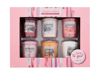 Yankee Candle Home Inspiration vonná svíčka Cherry Vanilla 49 g + vonná svíčka Stony Cove 49 g + vonná svíčka Coral Peony 49 g + vonná svíčka Sugared Blossom 49 g + vonná svíčka Exotic Fruits 49 g + vonná svíčka White Linen & Lace 49 g