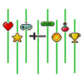 EKO papírová brčka - Game on, 8 ks