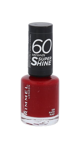 Rimmel London 60 Seconds Lak na nehty Super Shine 8 ml 320 Rapid Ruby pro ženy