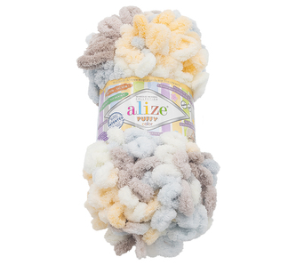 Příze PUFFY color - bílá, sv.modrá, béžová, sv.hnědá - 100g / 9 m