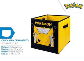 Skládací úložný box bez víka Pokémon: Pikachu (33 x 33 x 37 cm)