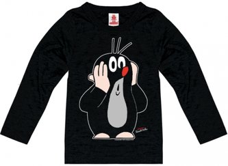 Dětské tričko Krteček s dlouhým rukávem: Oh Oh! (výška 164 cm) černá bavlna