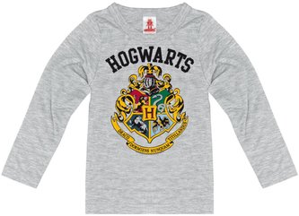 Dětské tričko Harry Potter: Hogwarts Logo Coat of Arms (128-140 cm) šedá bavlna Dětské tričko Harry Potter: Hogwarts Logo Coat of Arms (128-140 cm) šedá bavlna
