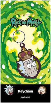 Přívěsek na klíče Rick And Morty: Král s****k (5,5 x 7 cm)
