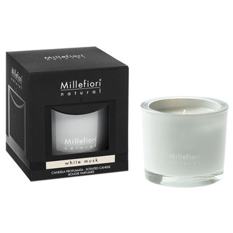 Vonná svíčka Millefiori Milano, Bílé pižmo, Natural, 180 g