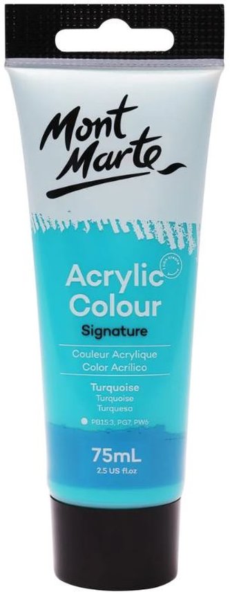 Mont Marte  akrylová barva,75ml, tyrkys(Turquoise), tuba