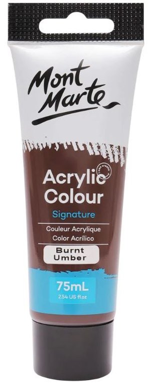 Mont Marte  akrylová barva,75ml, hnědá Umbra pálená (Burnt Umber), tuba