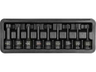 Nárazové bity SPLINE 1/2" sada 9 ks