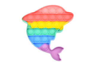 Fidget Popit antistresová hračka Delfínek, duhový