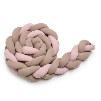 T-TOMI Pletený mantinel 220 cm Pink + Mocca T-TOMI Pletený mantinel 220 cm Pink + Mocca