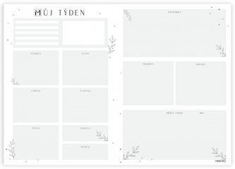 Trhací týdenní plánovač A4 na stůl bílý - Můj týden