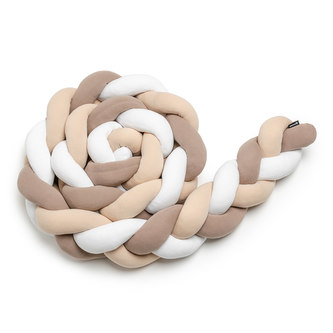 T-TOMI Pletený mantinel 220 cm White + Beige + Mocca T-TOMI Pletený mantinel 220 cm White + Beige + Mocca