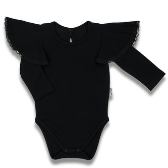 Kojenecké body s dlouhým rukávem Nicol Viki černé - velikost 68 (4-6m)