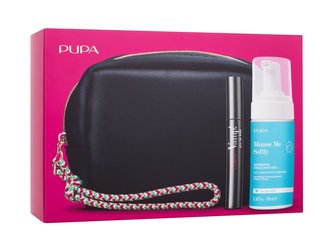 Pupa Vamp! řasenka Vamp! All In One 9 ml + čisticí pěna Mousse Me Softly 100 ml + kosmetická taštička