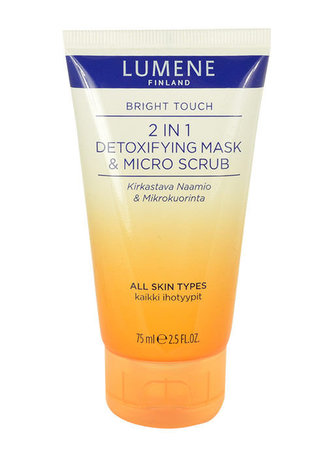 Lumene Bright Touch Pleťová maska 2in1 Detoxifying Mask & Micro Scrub 75 ml pro ženy