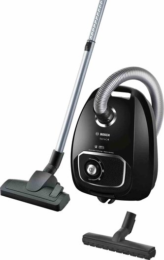Bosch BGLS4X210 sáčkový vysavač, 600 W, HEPA filtr, Power Control, 4 kolečka, černý