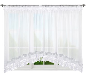 Dekorační krátká záclona se zirkony s řasící páskou JOSETTE bílá 400x165 cm MyBestHome