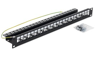 Triton 19' modulární patch panel 1U pro max. 24ks keystone,otvor 14,8x17,5mm , černý
