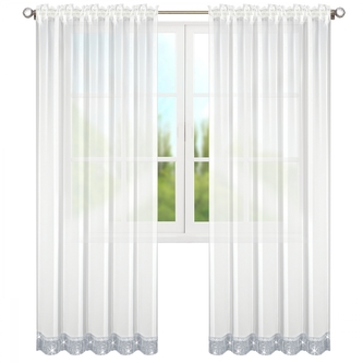 Dekorační záclona s řasící páskou AURELIE bílá 145x250 cm (cena za 1 kus) MyBestHome