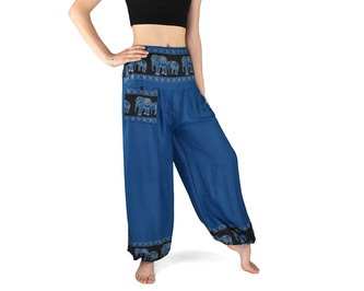 Kalhoty jóga MAHATI, modré, sloni