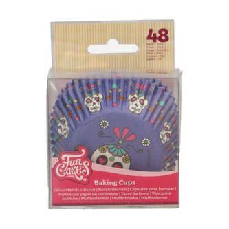 Košičky na cupcakes halloween lebky, 48ks - FunCakes