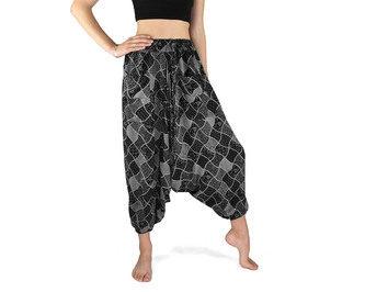 Harémové kalhoty aladin MAERA, černé, patchwork