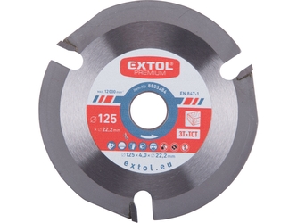 EXTOL PREMIUM kotouč řezný/frézovací s SK plátky, O125x4,0x22,2mm, 3T