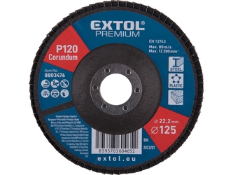 EXTOL PREMIUM kotouč lamelový šikmý korundový, O125mm, P120