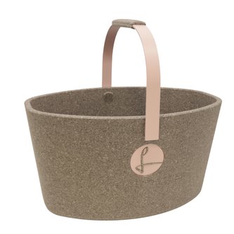 Milovaný košík LIEBLINGSKORB šedý s pastelově růžovou