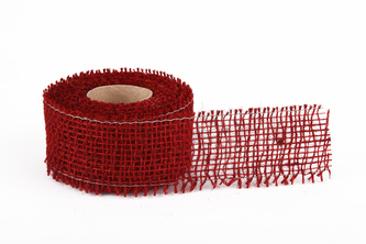 Jutová stuha jemná 5cm x 5m 9 BORDÓ