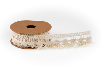 Bavlněná krajková stuha 3cm x 3m CL011 natural
